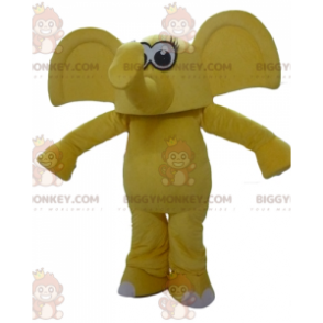 Kostým maskota BIGGYMONKEY™ Žlutý slon s velkýma ušima –