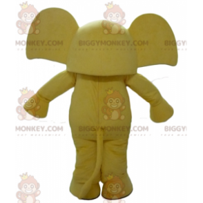 BIGGYMONKEY™ Maskotdräkt Gul elefant med stora öron -