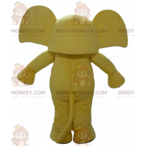 BIGGYMONKEY™ maskotkostume Gul elefant med store ører -