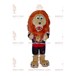 BIGGYMONKEY™ Costume da mascotte di Leone beige con criniera