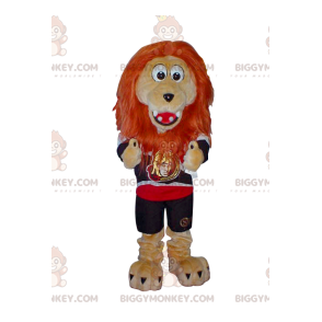 BIGGYMONKEY™ Costume da mascotte di Leone beige con criniera