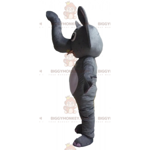 Costume da mascotte BIGGYMONKEY™ con elefante bianco e grigio