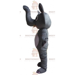 Costume de mascotte BIGGYMONKEY™ d'éléphant gris et blanc drôle