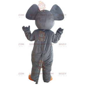 Cute and Colorful Gray and Orange Elephant BIGGYMONKEY™ Mascot