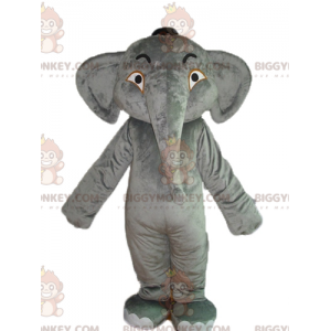 Söt och fantastisk grå elefant BIGGYMONKEY™ maskotdräkt -