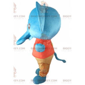 BIGGYMONKEY™ maskottiasu, jättiläinen sininen elefantti
