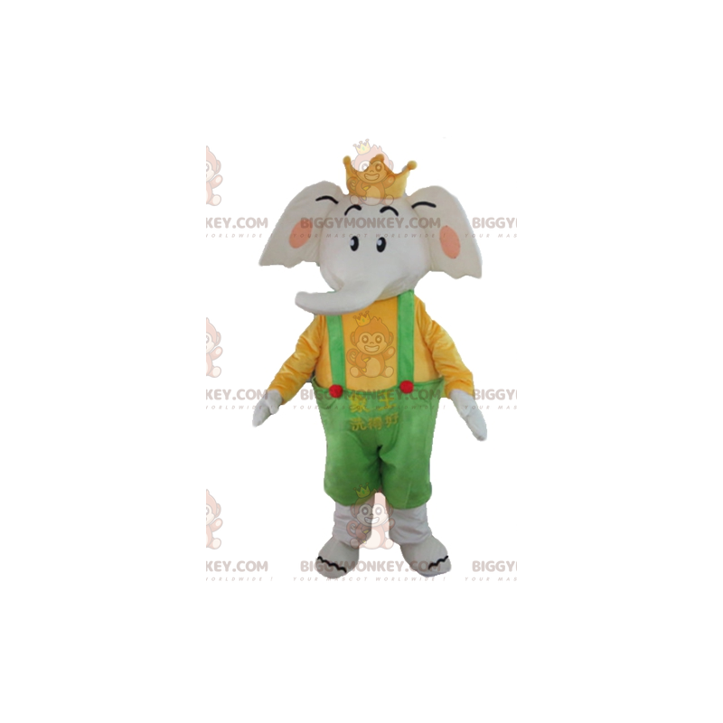 BIGGYMONKEY™ Costume da mascotte di elefante in giallo e verde