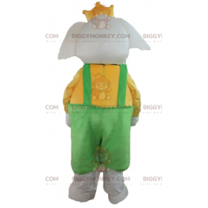 BIGGYMONKEY™ Costume da mascotte di elefante in giallo e verde