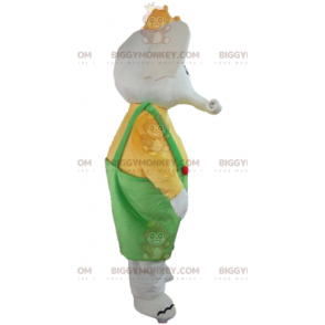 BIGGYMONKEY™ Mascot Costume of Elephant in Yellow and Green