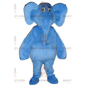 Costume de mascotte BIGGYMONKEY™ d'éléphant bleu géant et