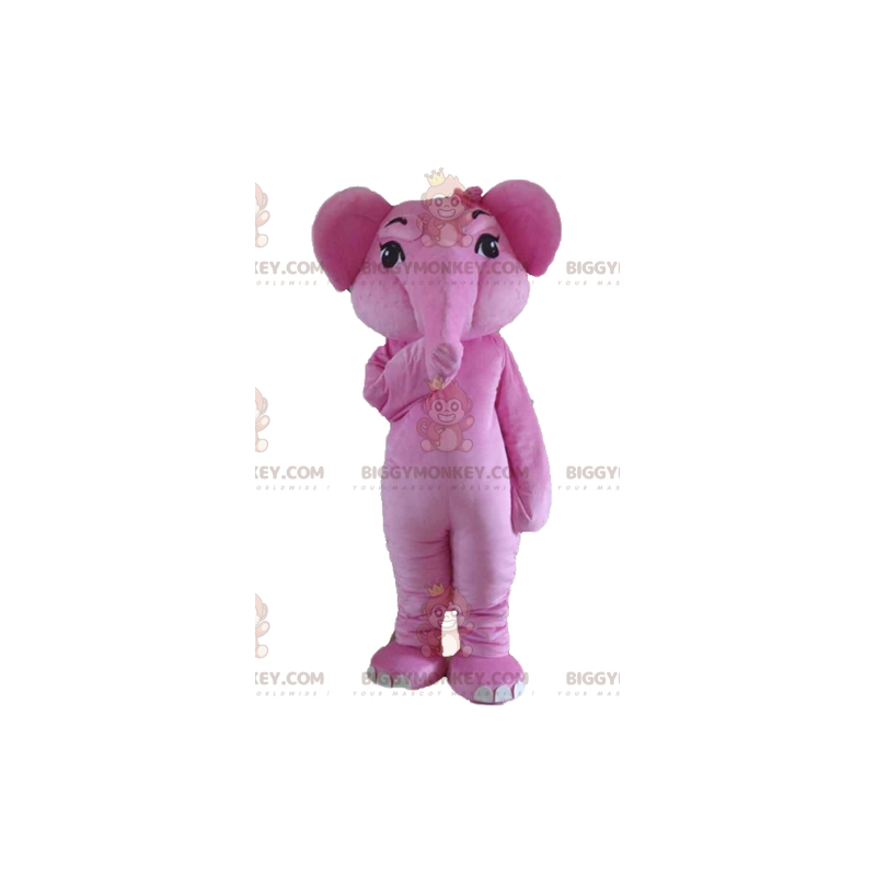 Disfraz de mascota BIGGYMONKEY™ de elefante rosa gigante