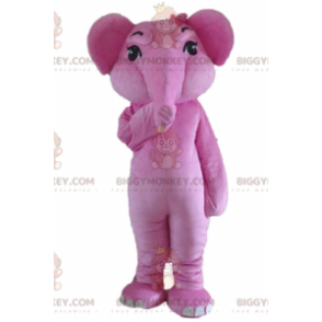 Costume de mascotte BIGGYMONKEY™ d'éléphant rose géant et