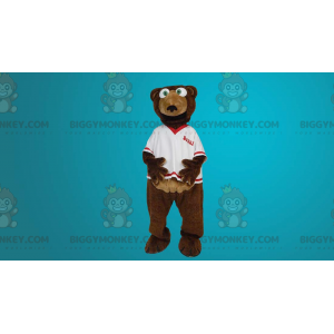 Costume de mascotte BIGGYMONKEY™ d'ours marron supporter