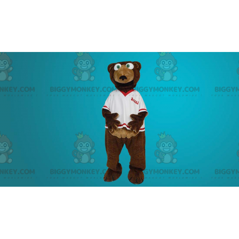 Disfraz de mascota de oso pardo fanático del equipo