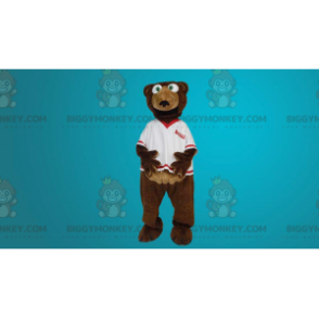 Costume de mascotte BIGGYMONKEY™ d'ours marron supporter