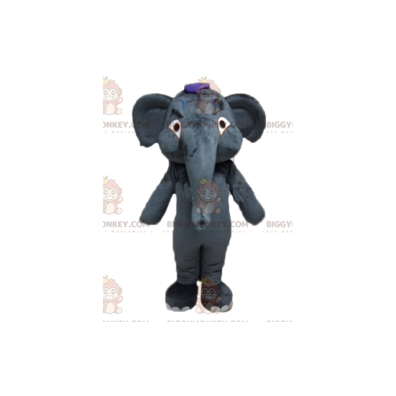 Costume de mascotte BIGGYMONKEY™ d'éléphant gris géant et