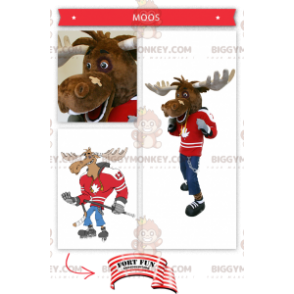 Hockey Player Caribou BIGGYMONKEY™ Mascot Costume –