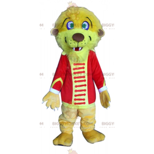 Costume de mascotte BIGGYMONKEY™ de lion de tigre jaune en