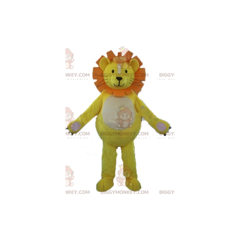 BIGGYMONKEY™ Lion Cub Mascot Costume Yellow White Orange –