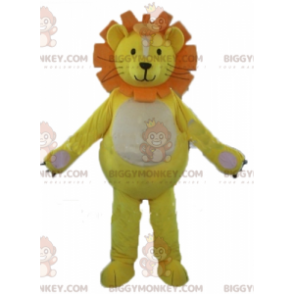 Traje de mascote de filhote de leão BIGGYMONKEY™ amarelo branco