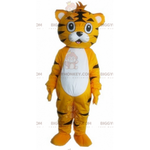 Kostým maskota oranžově bílého a černého tygra BIGGYMONKEY™ –