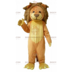 Soft and Cute Brown and Yellow Lion BIGGYMONKEY™ Mascot Costume