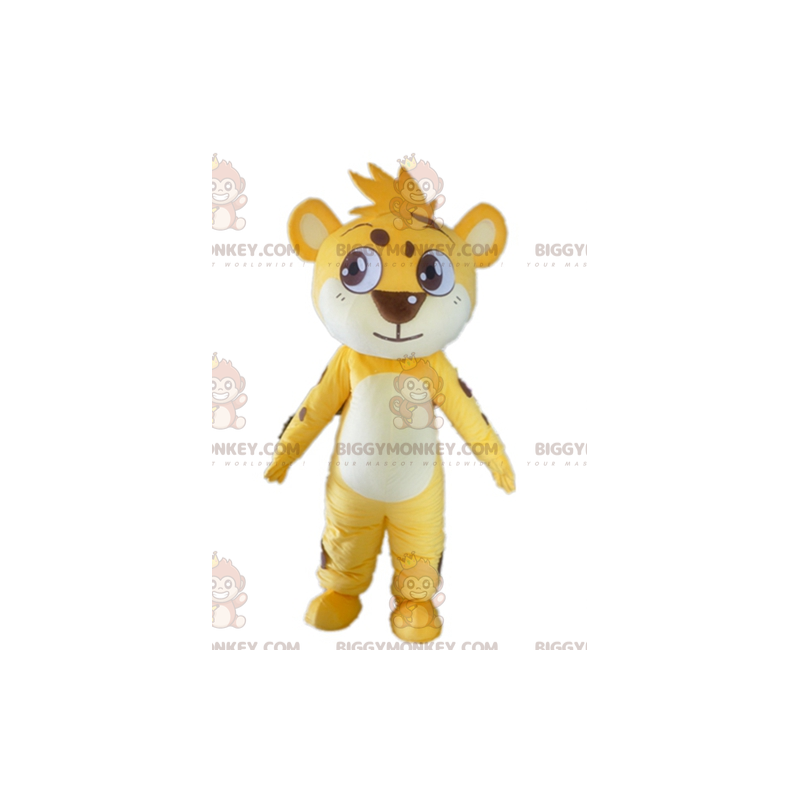 Affectionate Yellow White Brown Tiger Cub BIGGYMONKEY™ Mascot