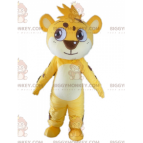 Affettuoso costume mascotte da cucciolo di tigre giallo bianco