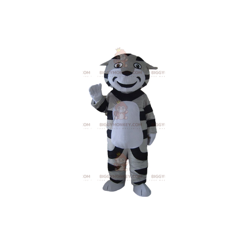 BIGGYMONKEY™ Costume mascotte tigre gatto soriano grigio nero e