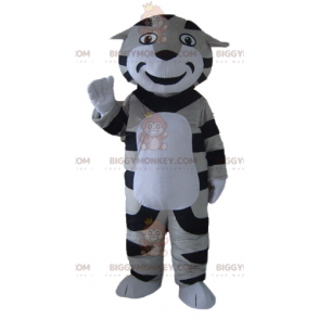 BIGGYMONKEY™ Costume mascotte tigre gatto soriano grigio nero e