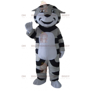 Costume de mascotte BIGGYMONKEY™ de tigre de chat gris noir et