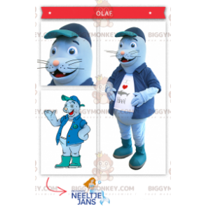 Blauwe zeeleeuw BIGGYMONKEY™ mascottekostuum - Biggymonkey.com