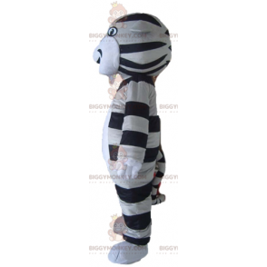 Στολή μασκότ με γκρι ασπρόμαυρη τιγρέ γάτα BIGGYMONKEY™ -