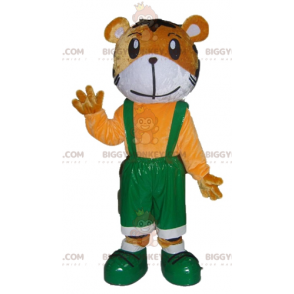 BIGGYMONKEY™ Mascot Costume Orange & White Tiger In Green