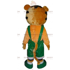 Traje de mascote BIGGYMONKEY™ Tigre laranja e branco em macacão