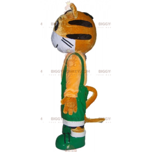 BIGGYMONKEY™ Mascottekostuum oranje en witte tijger in groene