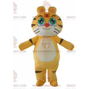 Costume mascotte BIGGYMONKEY™ tigre gatto giallo nero e bianco