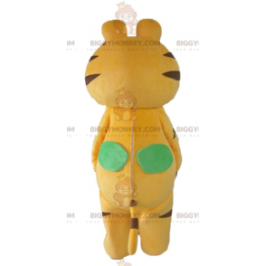 Costume de mascotte BIGGYMONKEY™ de tigre de chat jaune blanc