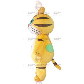 Costume mascotte BIGGYMONKEY™ tigre gatto giallo nero e bianco