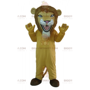 Disfraz de mascota de león beige tigre de aspecto feroz