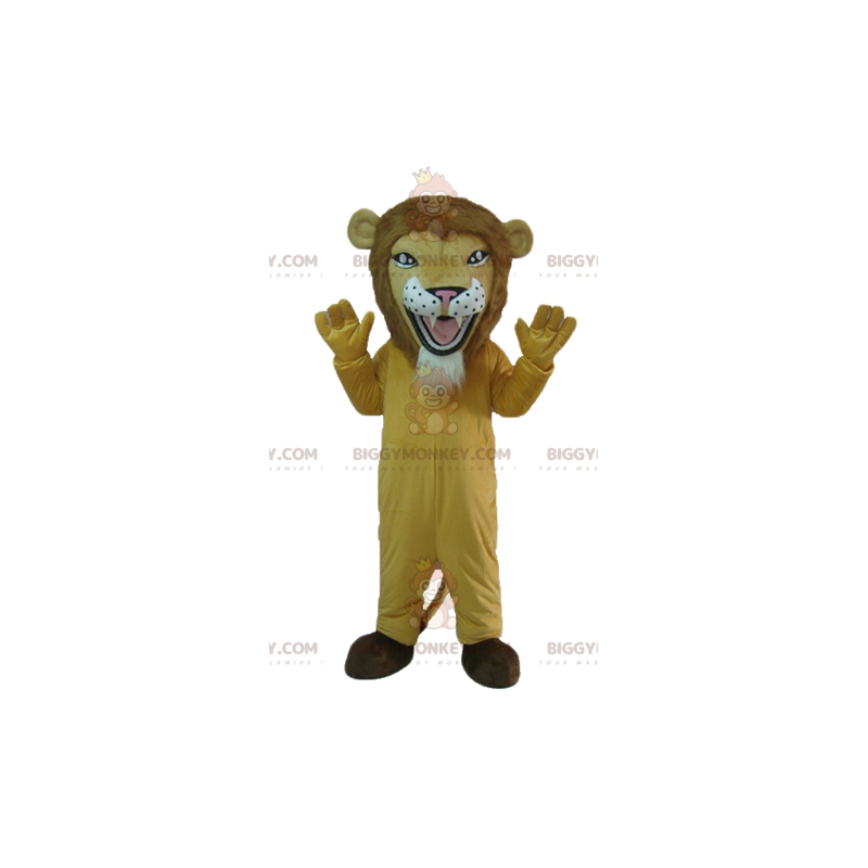 Costume da mascotte Leone beige tigre Formato L (175-180 CM)