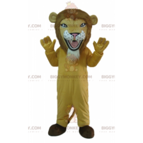 Disfraz de mascota de león beige tigre de aspecto feroz