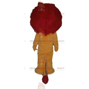 Costume de mascotte BIGGYMONKEY™ de lion orange jaune et rouge