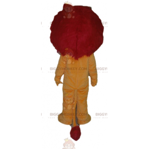 BIGGYMONKEY™ Costume da mascotte Leone giallo arancio e rosso