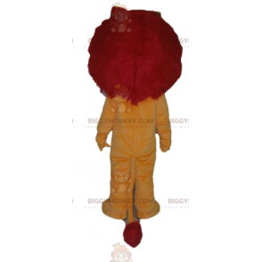 BIGGYMONKEY™ Maskottchen-Kostüm, orange, gelber und roter Löwe