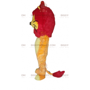 BIGGYMONKEY™ Costume da mascotte Leone giallo arancio e rosso