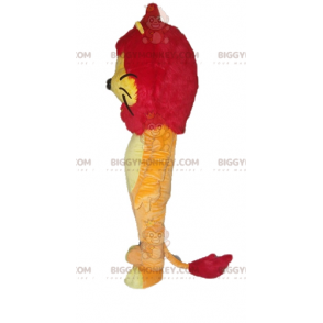 Costume de mascotte BIGGYMONKEY™ de lion orange jaune et rouge