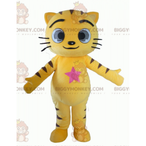 Στολή μασκότ γάτας Big Eyes Yellow and Black BIGGYMONKEY™ -