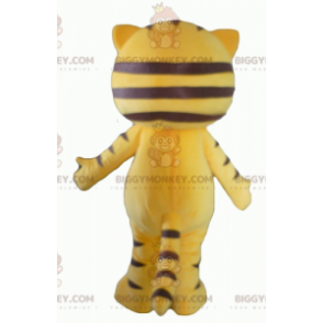 Kostým maskota BigGYMONKEY™ Žlutá a černá kočka Big Eyes –