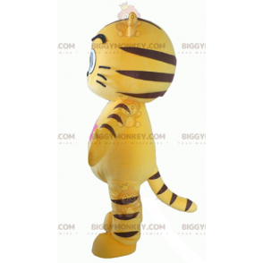 Gelbe und schwarze Katze BIGGYMONKEY™ Maskottchen-Kostüm mit